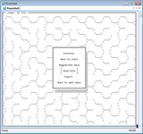 Hexagonal maze with game menu.