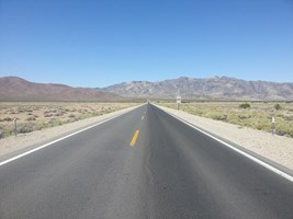 Straight highway, no cars and just 65 mph limit...