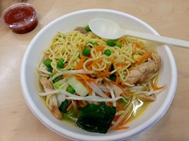 Chicken and noodles.