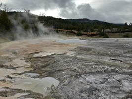 Upper Terraces of Mammoth Hot Springs in Yellowstone National Park.