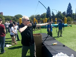 Archery stand in Intern kick-off party.