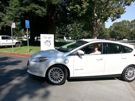 I in Ford Focus Electric rented for free from Google.