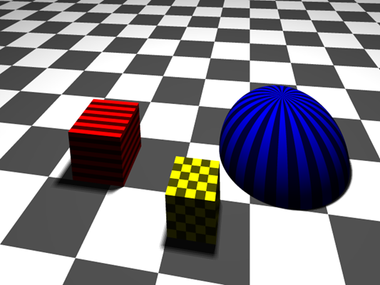 Example of area light casting (somewhat) soft shadows.