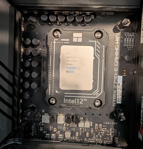 My computer, hopefully stable for a while now. Ignore the "Intel 12th" on the CPU frame. It fits 13th gen CPUs too, I promise!