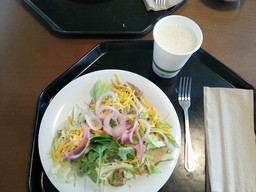 My first food in Google: chicken tacos (they are under the lettuce :).