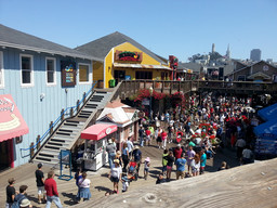 Independence day 2013 at Pier 39 in San Francisco. The stairs that look like a piano actually play when you step on them. I realized that after I was nearly at the top. The sounds were way too synchronized with my steps.